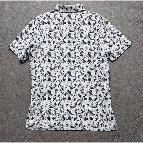 GFORE Polo Shirt Mens XL Blue White Palm Leaf Golf Performance Lightweight Print - Picture 11 of 11